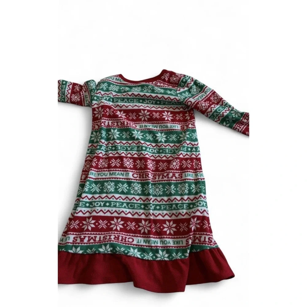 Jammies For Your Families Girls Christmas Nightgrown 2T Fleece Holiday Ruffle